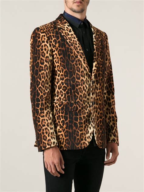 mens leopard blazer